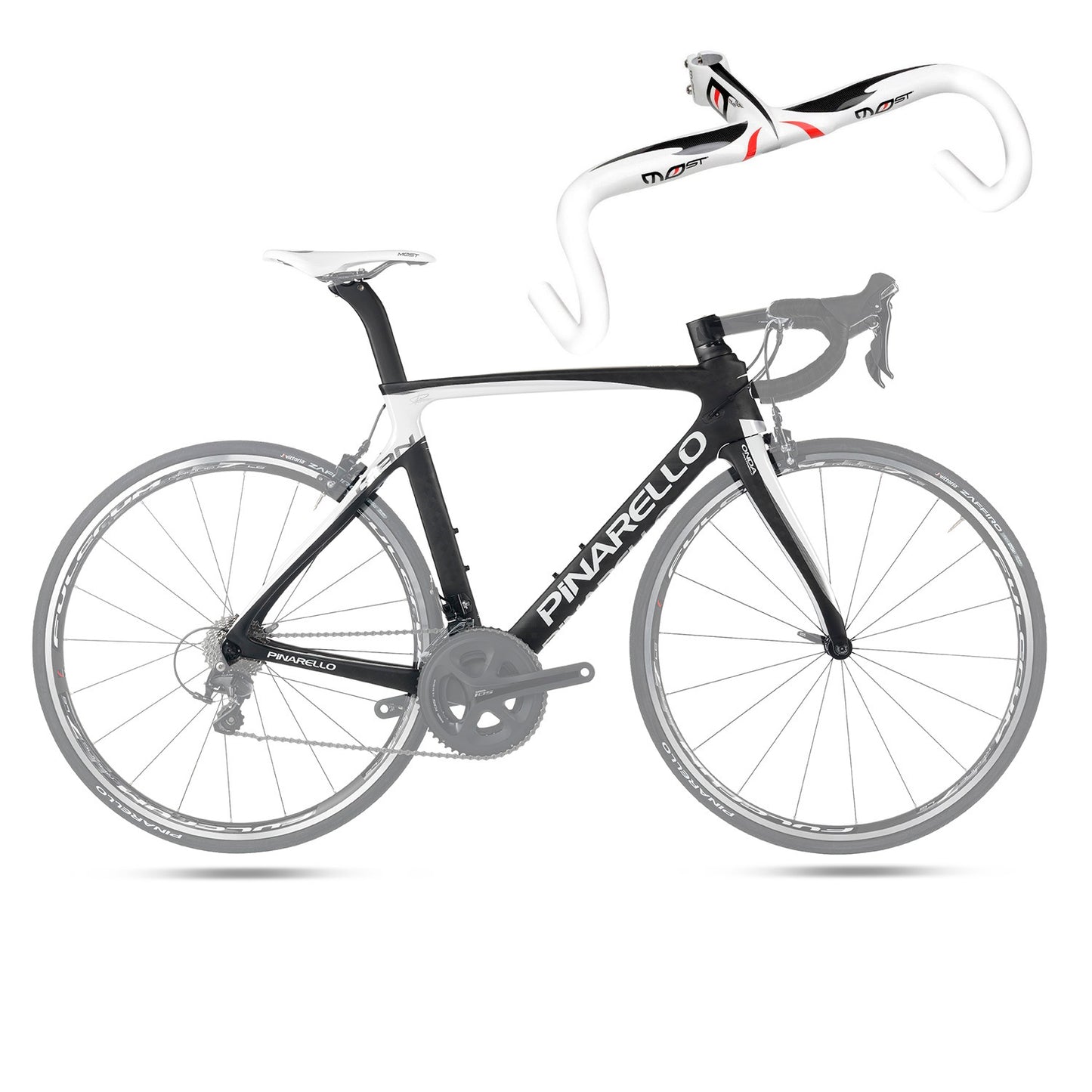 Pinarello Gan S Frameset with Integrated Handlebar - Black White