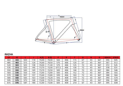 Pinarello Razha Carbon Fiber Frameset - Black / White